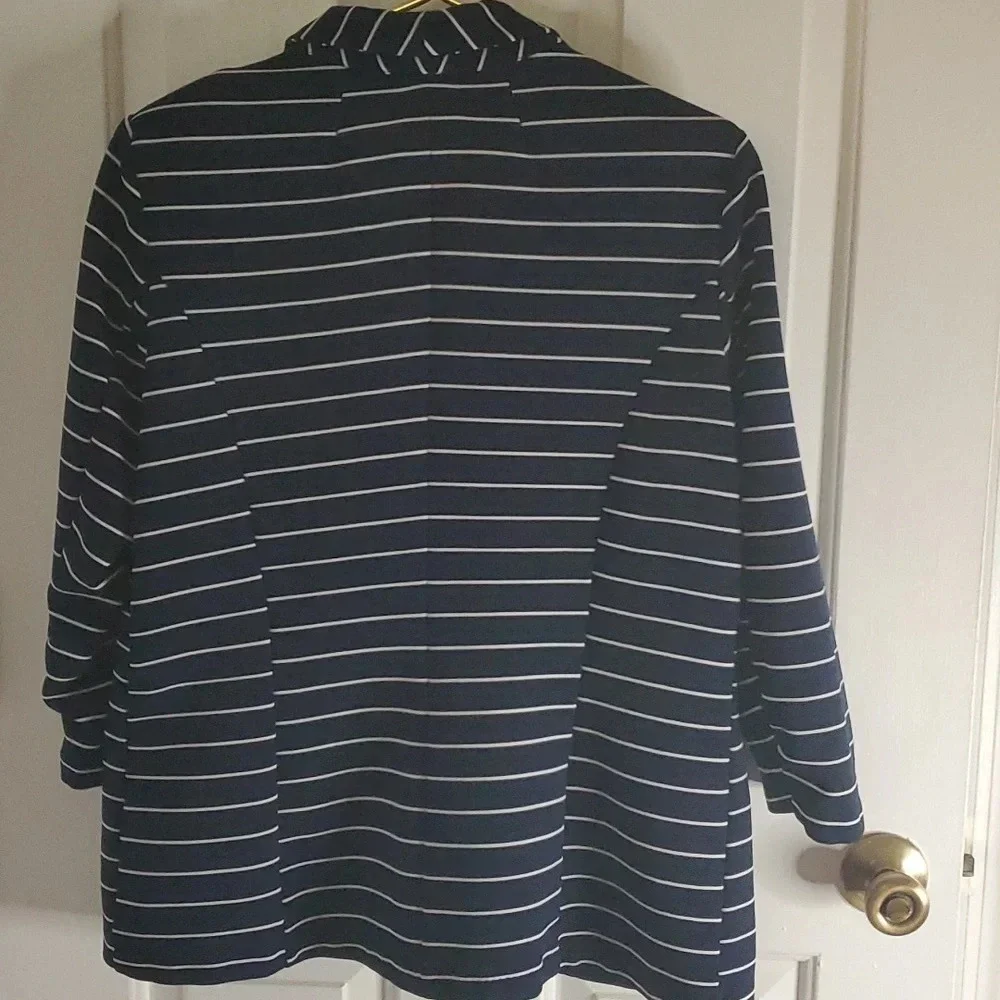 Christopher & Banks Womens Open Front Striped Blazer. Great Versatile Piece - Picture 4 of 8